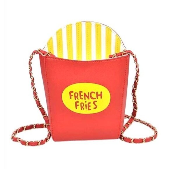 French Fries Purse Novelty Shoulder Chain Crossbody Handbag Cosplay Food Bucket - Picture 6 of 11